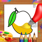 Libro para colorear de frutas icono