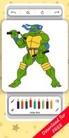 Super Turtles Coloring Book Affiche