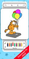 پوستر Yellow Cat Garfi Coloring Game
