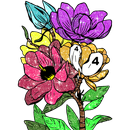 Flowers Color By Number Glitter Coloring Book APK