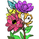 Flowers Color By Number Glitter Coloring Book icon