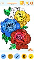 Flowers Color By Number Glitter Coloring Book screenshot 1