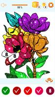 Flowers Color By Number Glitter Coloring Book screenshot 2