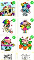 Kawaii Color Pages For Girls الملصق