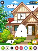 House Coloring Paint by Number الملصق