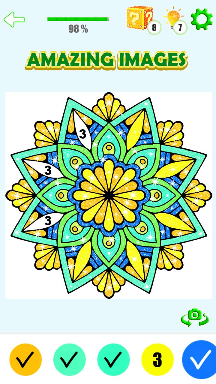 Download Mandala Color By Number Glitter Coloring Book Free for Android - APK Download