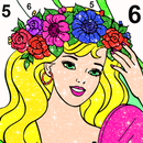 Princess Color By Number Glitter Coloring Book APK