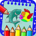 Coloring Fish and Shark