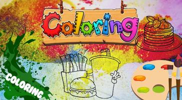 Coloring food book - fun game poster