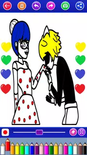 LadyBug coloring the cat