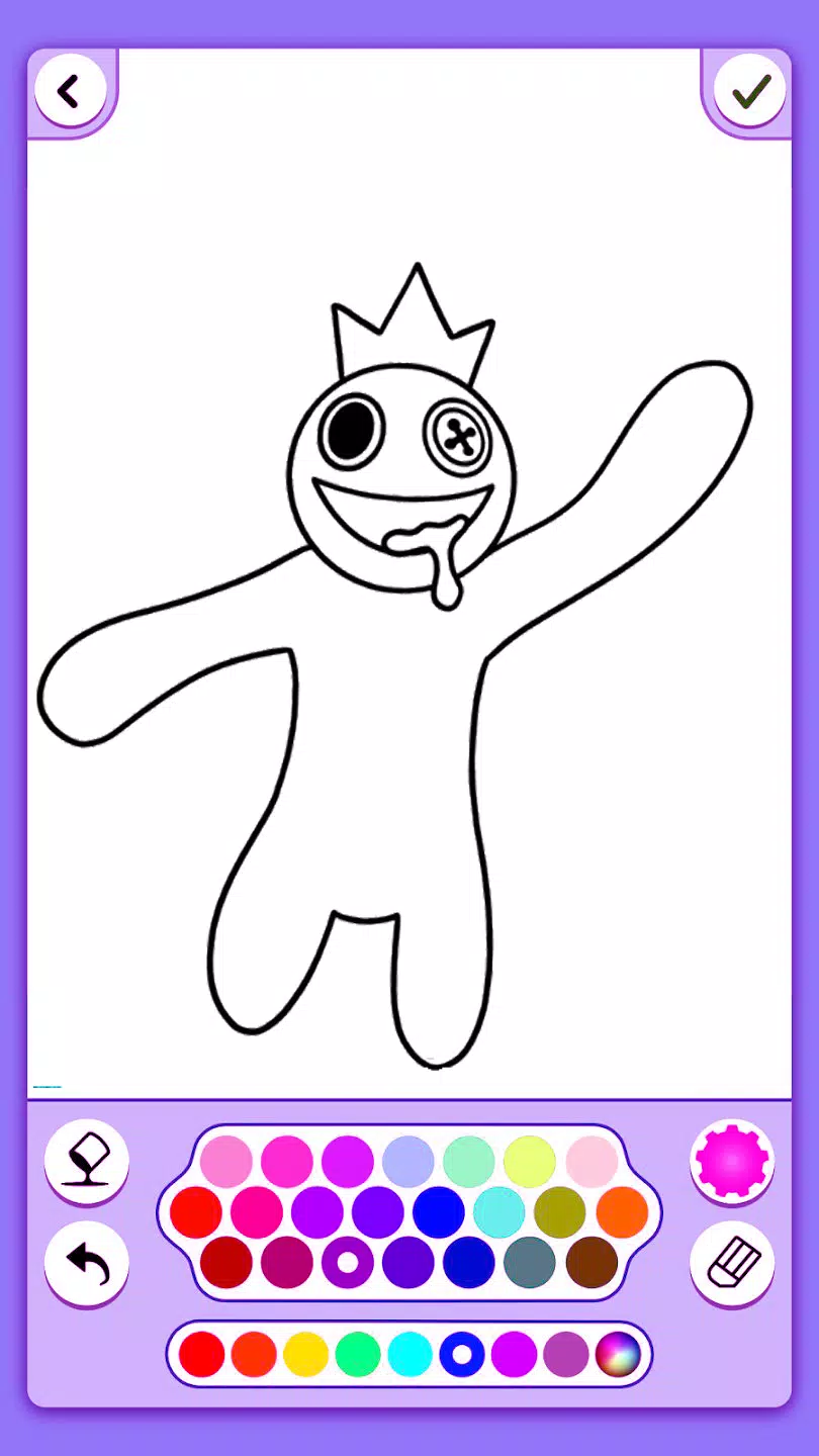 Purple Listening Music Rainbow Friends Roblox Coloring Page