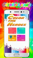 Coloring Book Super Heroes Game Affiche