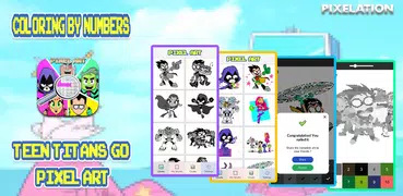 Color By Number Teen Titans Go Pixel Art Games