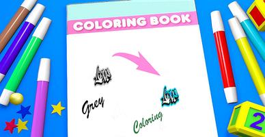 Coloring by Number Graffitti Draw Coloring poster