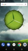 3D Cool Grass Clock Widget poster
