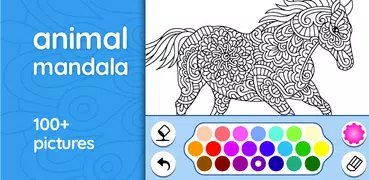 Animal coloring mandala pages
