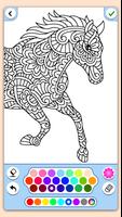 Animal coloring mandala pages poster