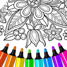 Flowers Mandala coloring book icon