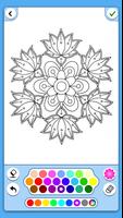 Flowers Mandala coloring book poster