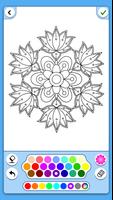 Poster Mandala di fiori da colorare