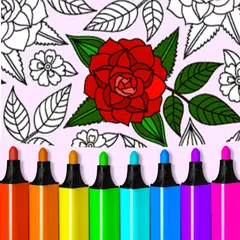 Adult Coloring: Flowers Icon