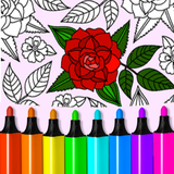 Coloriage adultes: Fleurs icône