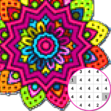 Mandala Coloring By Number:PixelArtColor ไอคอน