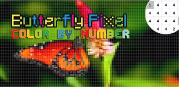 Butterfly Coloring : Color By Number_PixelArt