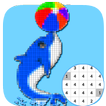 Dolphin Coloring Color By Number:PixelArt
