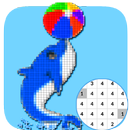 Dolphin Coloring Color By Number:PixelArt aplikacja