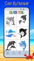 Poster Dolphin Coloring Color By Number:PixelArt