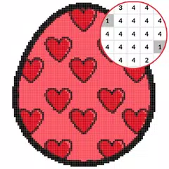 Easter Egg Coloring  Color By Number_PixelArt