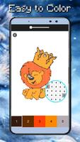 Lion Coloring By Number-PixelArt capture d'écran 2
