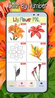 Lily Flowers Coloring By Number-PixelArt plakat