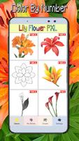 Lily Flowers Coloring By Number-PixelArt Plakat