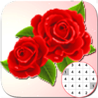 Roses Coloring - Color By Number_PixelArt آئیکن