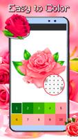 Roses Flowers Coloring - Color By Number_PixelArt تصوير الشاشة 2