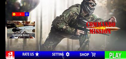 Fps commando shooting strike Gun 2021 offline game Cartaz
