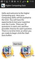 Higher Computing Quiz syot layar 2