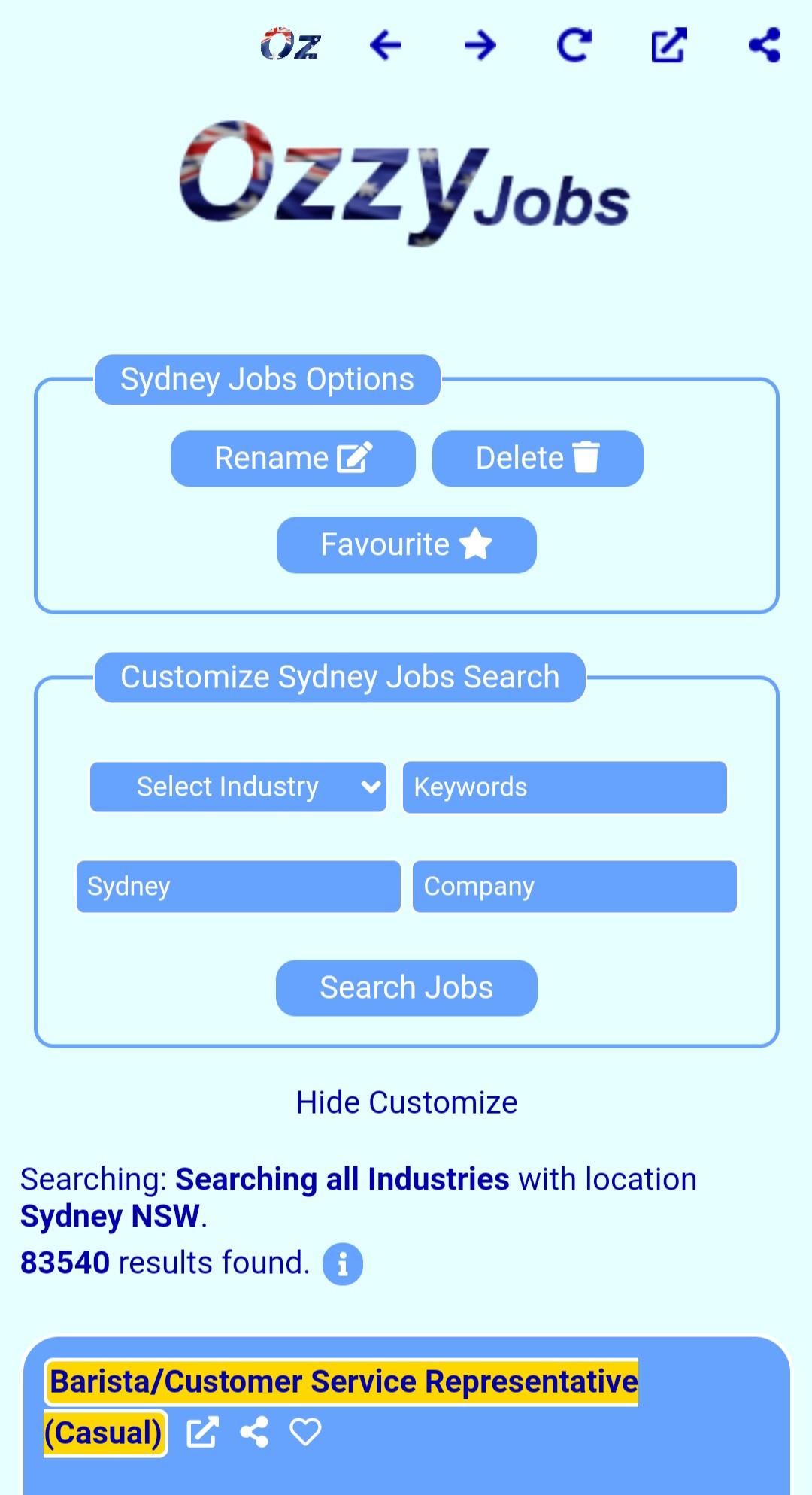 The Australian Job Search Network - Ozzy for Android - Download