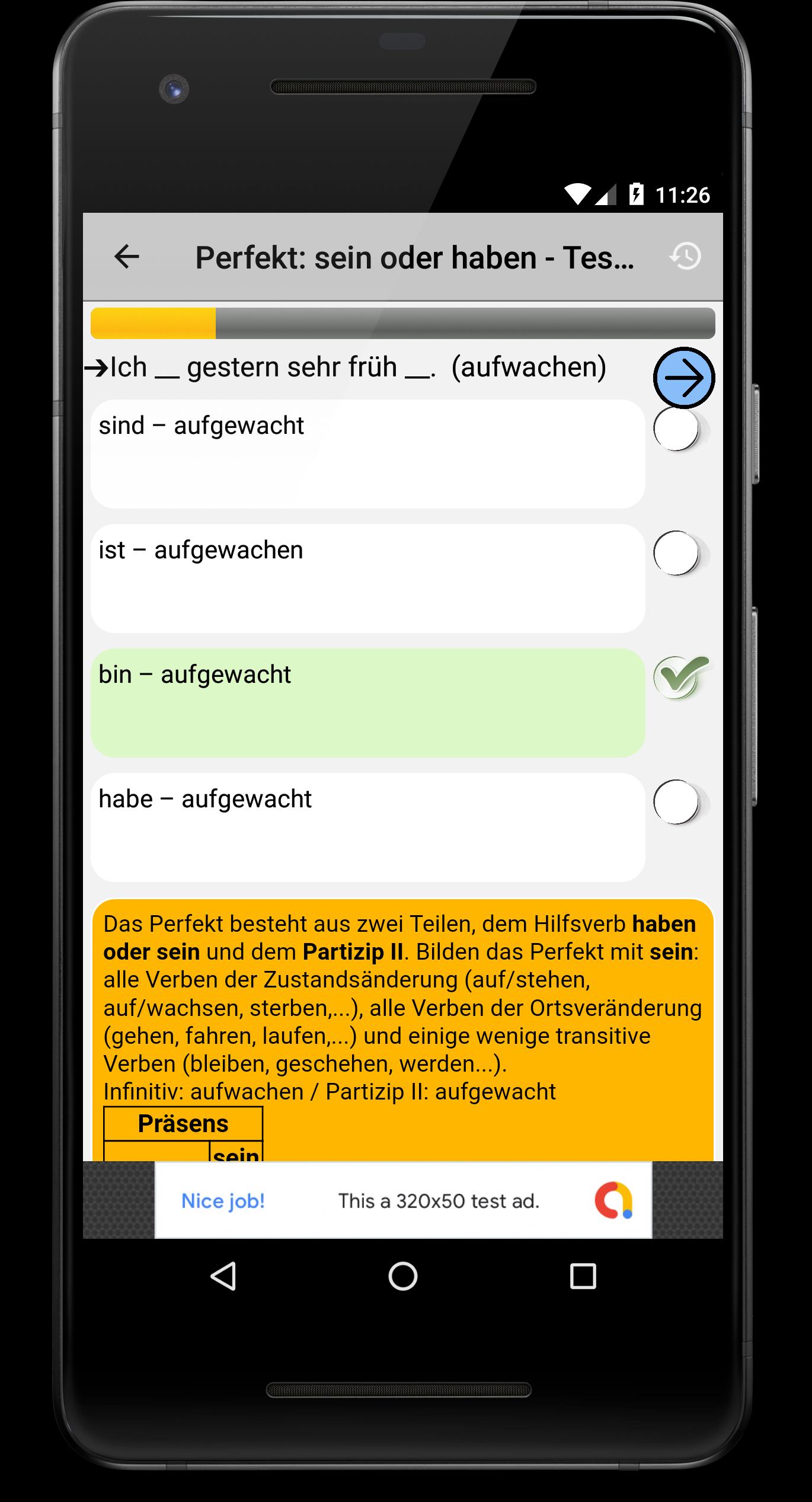 Deutsch Grammatik Test für Android - APK herunterladen