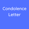Condolence Letter