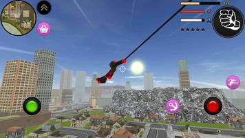 Stickman Spider Rope Hero - Gangster Crime City تصوير الشاشة 2
