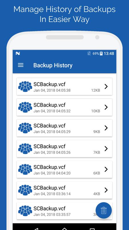 Contacts backup app