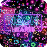 Neon Hearts Glow Wallpaper