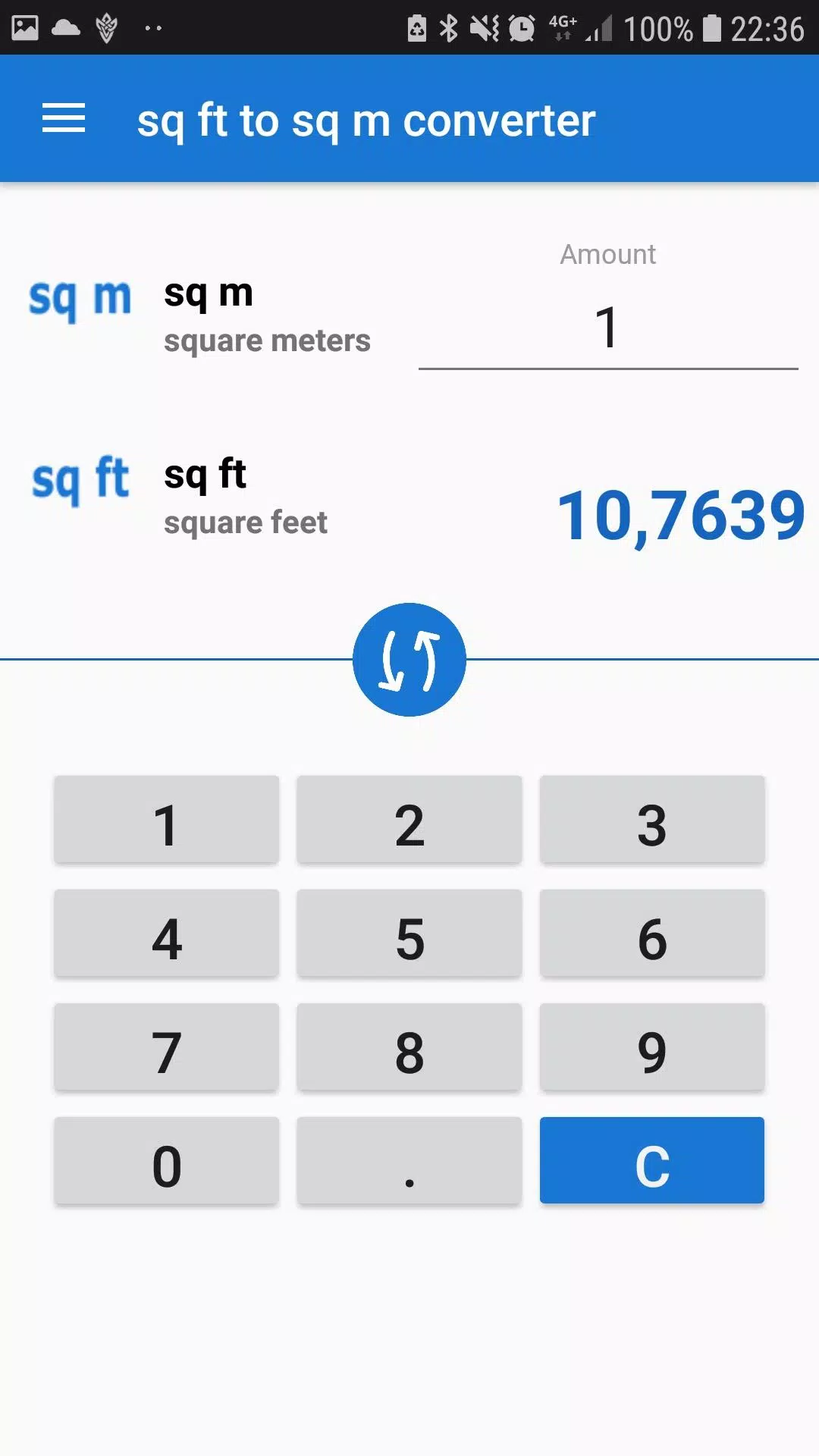 Convert square feet to square metre