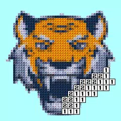 Diamond Pixel Number Coloring Icon