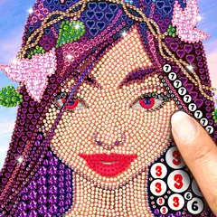 Diamond painting, coloring app Icon