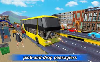 rijden stad openbaar vervoer- bus spel-poster