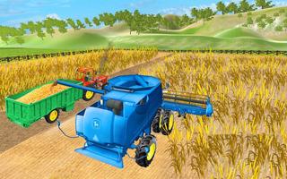 Harvesting Tractor Farming Simulator Free Games Poster